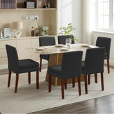 Armless linen dining chair with cushioned seat, featuring modern minimalist design suitable for various occasions.Set of 2 (2-Pack)